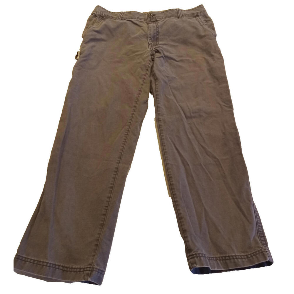 G.H. Bass Cargo Pants Men's 36x30 Gray Heavy Duty Cotton Canvas Workwear